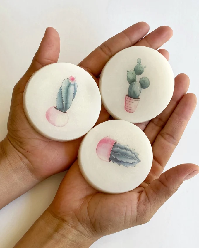 Trio Cactus Acuarela Hello Soap