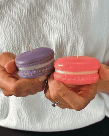 macaron rosado y morado