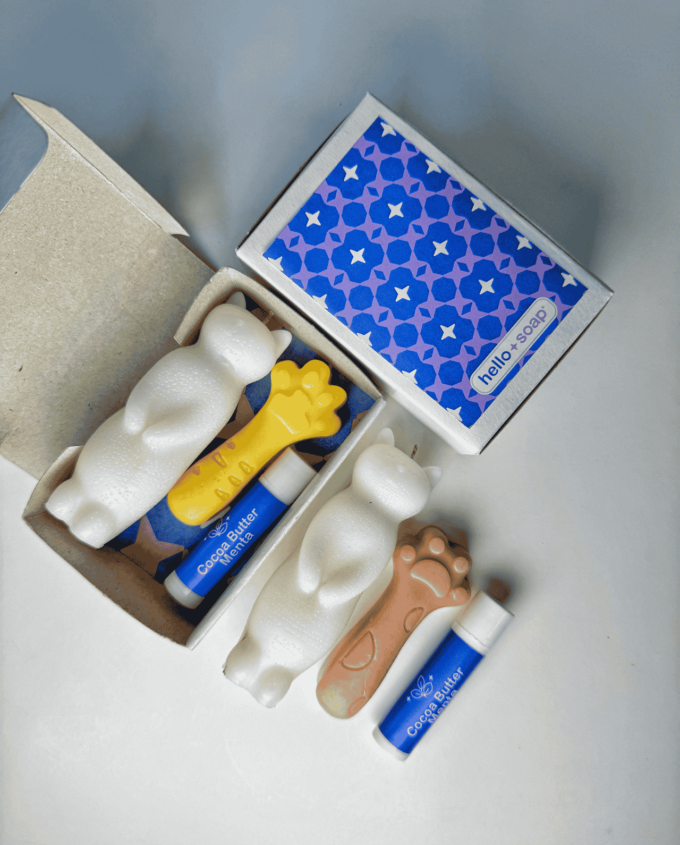 Caja blanca gato