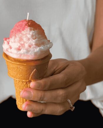 vela en forma de sorbete
